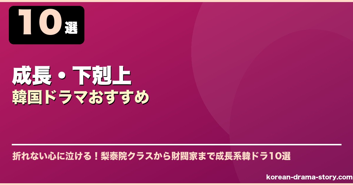 成長・下剋上韓国ドラマおすすめ サムネイル